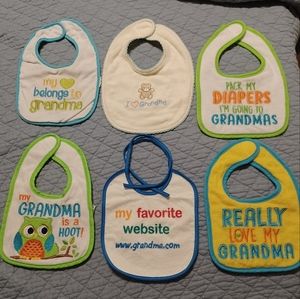 Lot of 6 Grandma Bibs Baby Clothes Grandma Gift Announcement Baby Shower Present